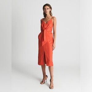 Reiss NWT Kay Tie Linen dress sz 4